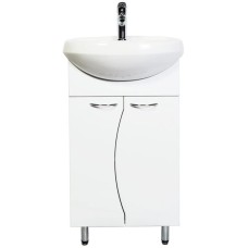 Тумба с раковиной белый глянец 50 см Orange Диана Di-50TU+RA