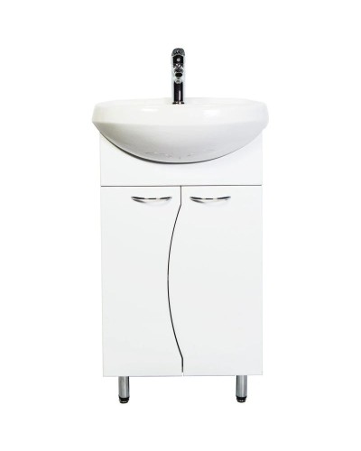 Тумба с раковиной белый глянец 50 см Orange Диана Di-50TU+RA