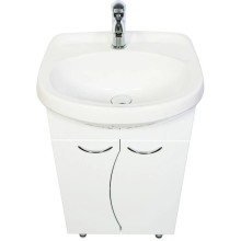 Тумба с раковиной белый глянец 50 см Orange Диана Di-50TU+RA