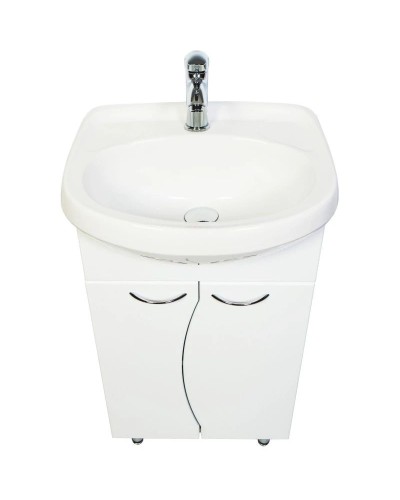 Тумба с раковиной белый глянец 50 см Orange Диана Di-50TU+RA