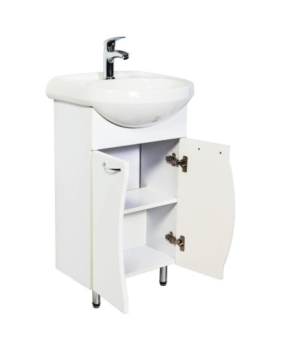 Тумба с раковиной белый глянец 50 см Orange Диана Di-50TU+RA