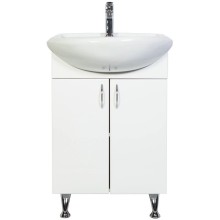 Тумба с раковиной белый глянец 57 см Orange Кларис Kl-55TUW+RA