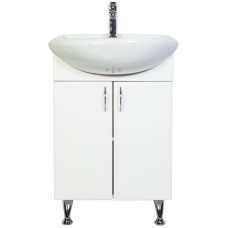 Тумба с раковиной белый глянец 57 см Orange Кларис Kl-55TUW+RA