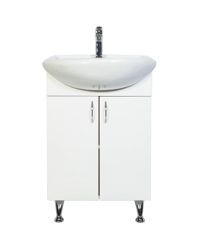 Тумба с раковиной белый глянец 57 см Orange Кларис Kl-55TUW+RA