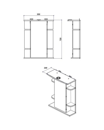 Тумба с раковиной белый глянец 57 см Orange Кларис Kl-55TUW+RA