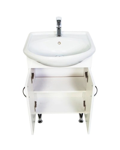 Тумба с раковиной белый глянец 57 см Orange Кларис Kl-55TUW+RA