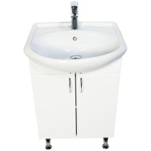 Тумба с раковиной белый глянец 57 см Orange Кларис Kl-55TUW+RA