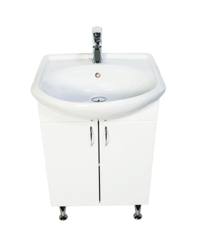 Тумба с раковиной белый глянец 57 см Orange Кларис Kl-55TUW+RA