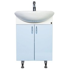 Тумба с раковиной белый глянец/голубой глянец 57 см Orange Кларис Kl-55TUB+RA