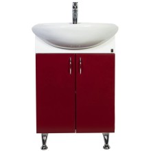 Тумба с раковиной бордо глянец 57 см Orange Кларис Kl-55TUC+RA