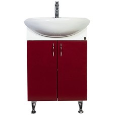 Тумба с раковиной бордо глянец 57 см Orange Кларис Kl-55TUC+RA