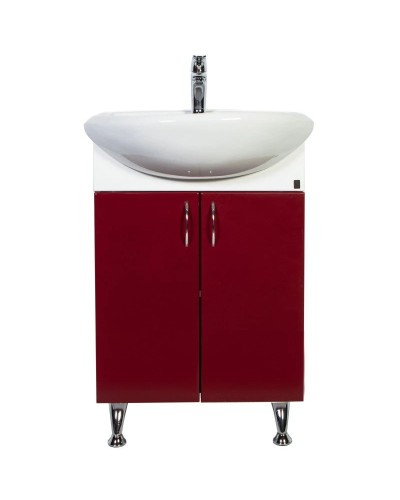 Тумба с раковиной бордо глянец 57 см Orange Кларис Kl-55TUC+RA