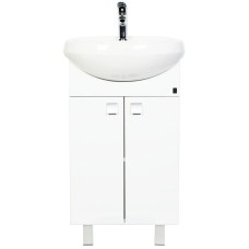 Тумба с раковиной белый глянец 50 см Orange Рио Ri-50TU+RA