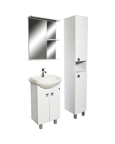 Тумба с раковиной белый глянец 50 см Orange Рио Ri-50TU+RA