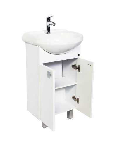 Тумба с раковиной белый глянец 50 см Orange Рио Ri-50TU+RA