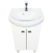 Тумба с раковиной белый глянец 46 см Orange Рио Ri-45TU+RA