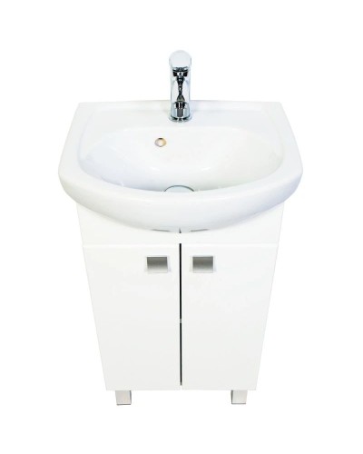 Тумба с раковиной белый глянец 46 см Orange Рио Ri-45TU+RA