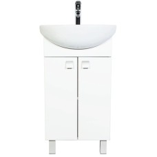 Тумба с раковиной белый глянец 46 см Orange Рио Ri-45TU+RA