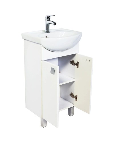 Тумба с раковиной белый глянец 46 см Orange Рио Ri-45TU+RA