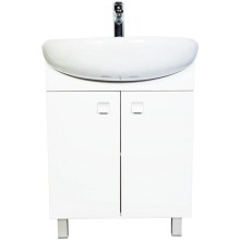 Тумба с раковиной белый глянец 61 см Orange Рио Ri-60TU+RA