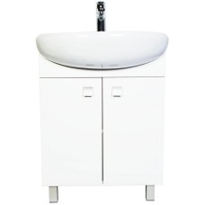 Тумба с раковиной белый глянец 61 см Orange Рио Ri-60TU+RA