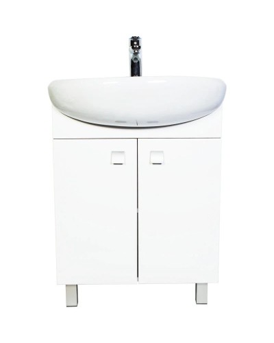 Тумба с раковиной белый глянец 61 см Orange Рио Ri-60TU+RA