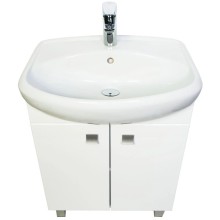 Тумба с раковиной белый глянец 61 см Orange Рио Ri-60TU+RA