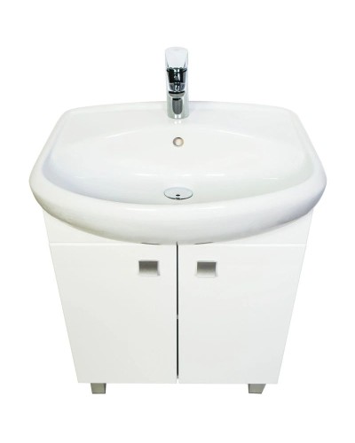 Тумба с раковиной белый глянец 61 см Orange Рио Ri-60TU+RA