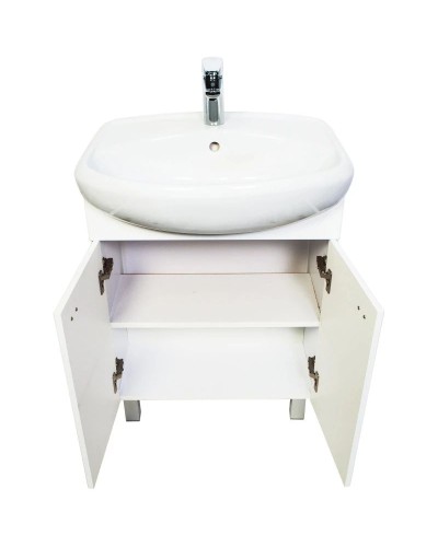 Тумба с раковиной белый глянец 61 см Orange Рио Ri-60TU+RA