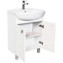 Тумба с раковиной белый глянец 61 см Orange Рио Ri-60TU+RA