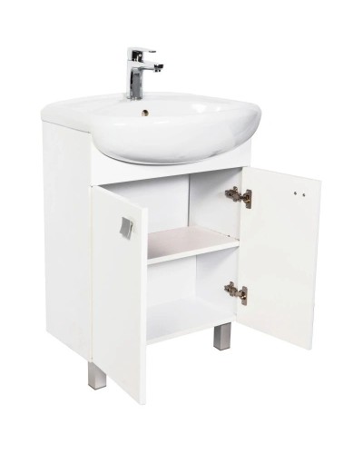 Тумба с раковиной белый глянец 61 см Orange Рио Ri-60TU+RA