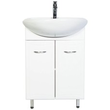 Тумба с раковиной белый глянец 57 см Orange Стиль St-55TU+RA