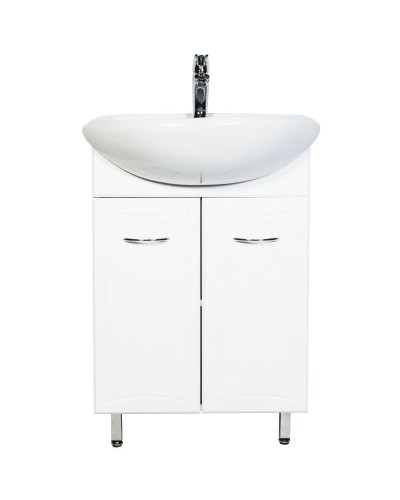 Тумба с раковиной белый глянец 57 см Orange Стиль St-55TU+RA