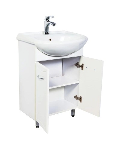 Тумба с раковиной белый глянец 57 см Orange Стиль St-55TU+RA