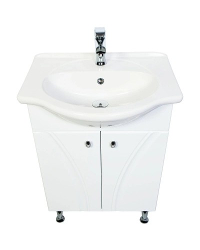 Тумба с раковиной белый глянец 60 см Orange Лотос Lo-60RA