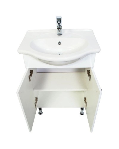 Тумба с раковиной белый глянец 60 см Orange Лотос Lo-60RA