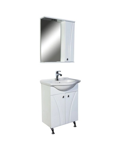 Тумба с раковиной белый глянец 60 см Orange Лотос Lo-60RA