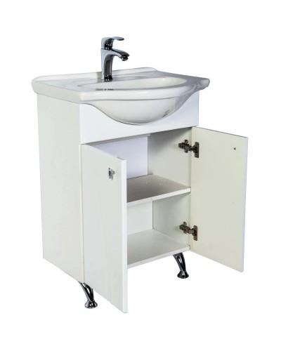 Тумба с раковиной белый глянец 60 см Orange Лотос Lo-60RA