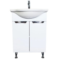 Тумба с раковиной белый глянец 60 см Orange Глория Gl-60TU+RA