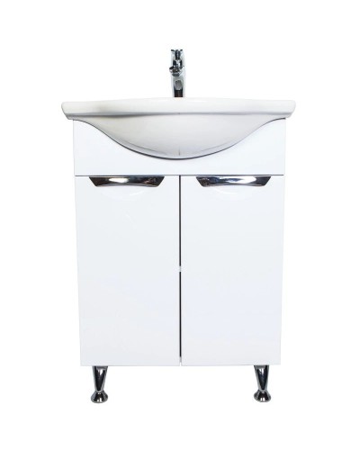 Тумба с раковиной белый глянец 60 см Orange Глория Gl-60TU+RA