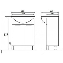 Тумба с раковиной белый глянец 60 см Orange Глория Gl-60TU+RA