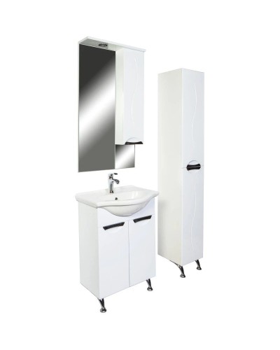 Тумба с раковиной белый глянец 60 см Orange Глория Gl-60TU+RA