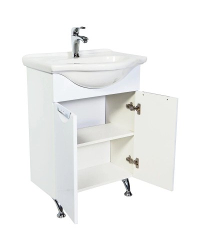 Тумба с раковиной белый глянец 60 см Orange Глория Gl-60TU+RA