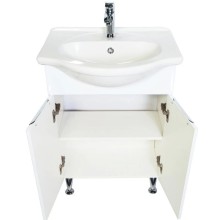 Тумба с раковиной белый глянец 60 см Orange Глория Gl-60TU+RA