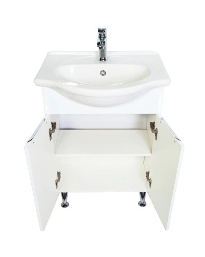 Тумба с раковиной белый глянец 60 см Orange Глория Gl-60TU+RA