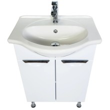 Тумба с раковиной белый глянец 60 см Orange Глория Gl-60TU+RA