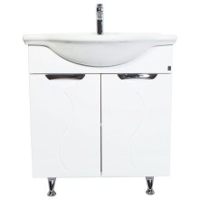 Тумба с раковиной белый глянец 74 см Orange Глория Gl-75TU+RA