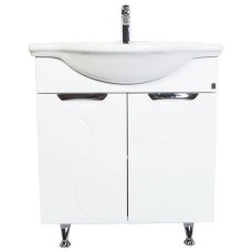 Тумба с раковиной белый глянец 74 см Orange Глория Gl-75TU+RA