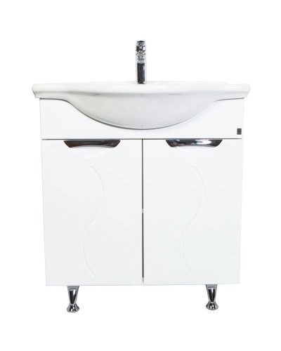 Тумба с раковиной белый глянец 74 см Orange Глория Gl-75TU+RA