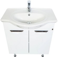 Тумба с раковиной белый глянец 74 см Orange Глория Gl-75TU+RA